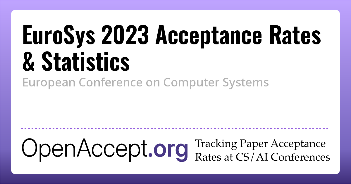 EuroSys 2023 Acceptance Rates and Submission Stats - OpenAccept